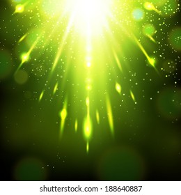 Concept green light background. Vector illustration