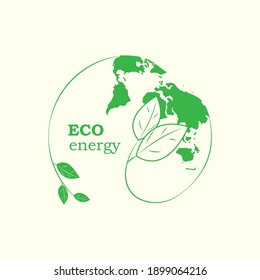 The concept is green, renewable, clean energy around the world.
Design of logo, icons, emblems. vector