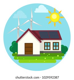 Concept of green renewable energy