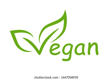 Concept Green Vegan Diet Logo Leaf Stock Vector (Royalty Free ...