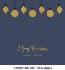 Concept of greeting card with Christmas balls. Vector