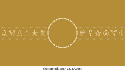 Concept of greeting card with Christmas hand drawn decorations and copyspace. Vector.