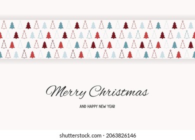 Concept of greeting card with Christmas trees. Vector