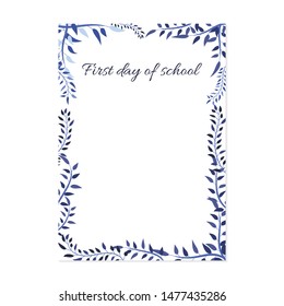 Concept greeting card to first day of school. Vector illustration.