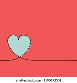 Concept of a greeting card with heart and copyspace. Vector