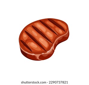 Concept Grill barbecue steak meat. This is an illustration of a delicious, juicy steak meat cooked on a barbecue grill. Vector illustration.