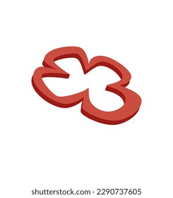Concept Grill barbecue vegetable. This illustration depicts a flat, vector image of a piece of pepper, which is part of a larger concept of barbecue vegetables. Vector illustration.