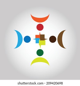 Concept of group of people are chatting. Vector. Abstract