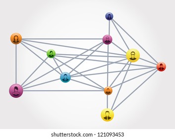 Concept Group Of People Networked Together And Moving In A Unified Direction