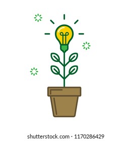 Concept of growing idea, vector illustration