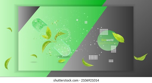 The concept of growing plants. Abstract illustration isolated on a blue background. Save the planet, nature, environment. Sprout or seedling.