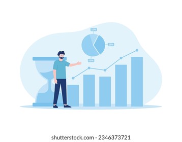 concept growth chart trending concept flat illustration