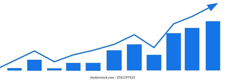 Concept of growth, evolution, graph of increase.business, growth, ipc, crisis, inflation