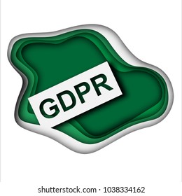 Concept of GRPR - general data protection regulation, abstract background with paper art