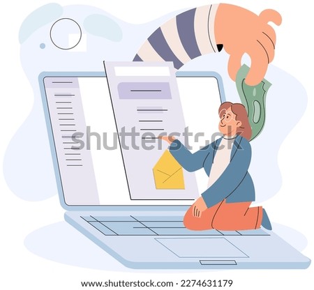 Concept of hacker attack, fraud investigation, internet phishing attack. Fraud prevention. Internet user open scam email. Stealing privacy account and password. Cyber criminal stealing personal data