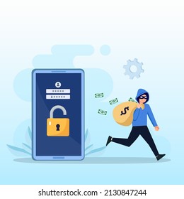 Concept of hacker attack, personal privacy data, hacking and stealing email and money Vector 