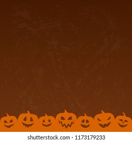 Concept of Halloween background with pumpkins and copyspace. Vector.