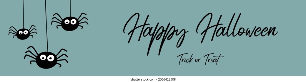 Concept of Halloween banner with spiders. Vector