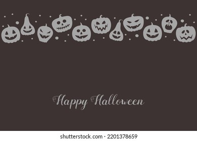 Concept of Halloween card with pumpkin lanterns and wishes. Vector