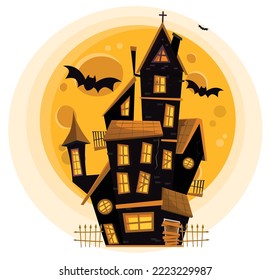 concept of Halloween horror night dark bats vector art and illustration