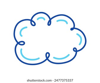 Concept of a hand drawn cloud icon. Cartoon style element. Vector illustration