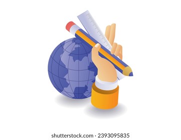 Concept of hand holding a drawing tool concept illustration