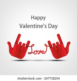 concept of Hand Love vector for valentine's day .paper art style.