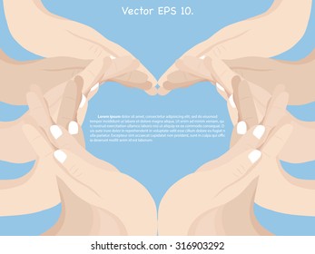 Concept with Hand make heart shape, Vector Illustration EPS 10.