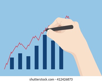 Concept with hand write Finance graph diagram, Vector Illustration EPS 10.