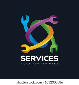 Concept handyman services logo icon