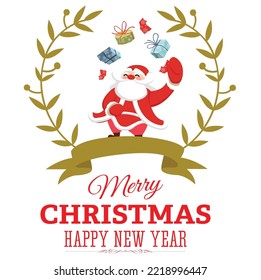 concept of happy Christmas trees new year celebration vector illustration