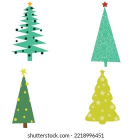 concept of happy Christmas trees new year celebration vector illustration