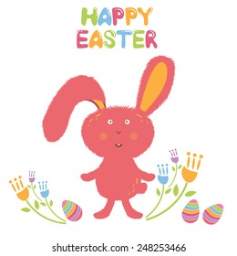 Concept Happy Easter bunny.Vector