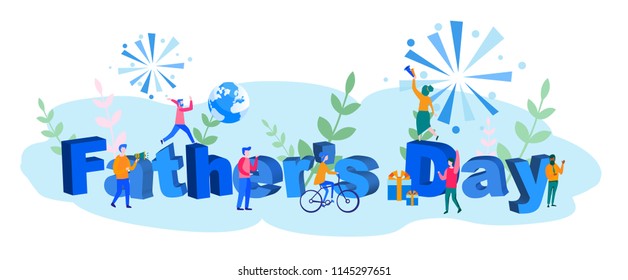 Concept Happy father's day card for web page, banner, presentation, social media, documents, cards, posters. Vector illustration