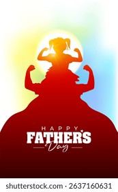 Concept for Happy Happy Father's Day silhouette painting drawing postcard background template design.