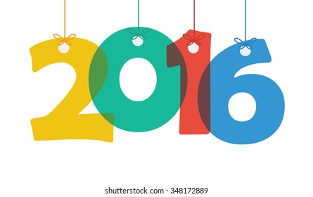 Concept of happy new year 2016. Vector illustration