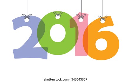 Concept of happy new year 2016. Vector illustration