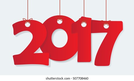 Concept of happy new year 2017. Vector illustration