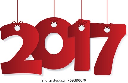 Concept of happy new year 2017. Vector illustration