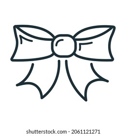 Concept happy new year, merry christmas decoration icon, outline xmas label holiday winter time flat vector illustration, isolated symbol on white.