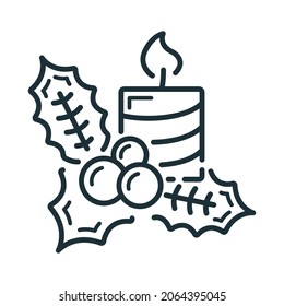 Concept happy new year, merry christmas decoration icon, outline xmas label holiday winter time flat vector illustration, isolated symbol on white.