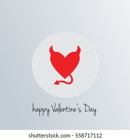 Concept of happy valentine day. Evil heart icon