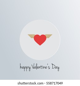 Concept of happy valentine day. heart wings