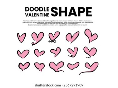 Concept of Happy Valentines Day set. Modern abstract art design with hearts, geometric and liquid shapes. Templates for celebration, ads, branding, banner, cover, label, poster, sales