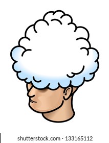 Concept: head in the clouds.