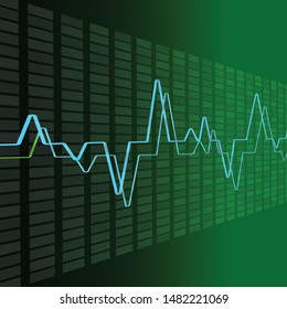 Concept of healthcare with electrocardiogram blue Heart pulse monitor with signal heart beat shown on monitor red pulse light abstract technology. 
