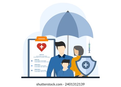 The concept of healthcare is explained through engaging visuals on the themes of co-pays, coverage, and deductibles, featuring characters interacting with financial elements, flat vector illustrations