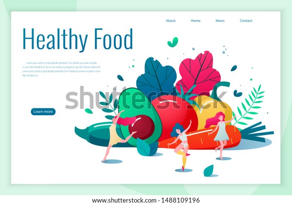 Concept of healthy eating, lifestyle vector illustration.