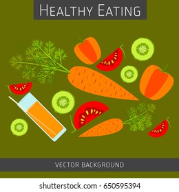 Concept of healthy eating, vector background, fresh vegetables, healthy lifestyle, banner 