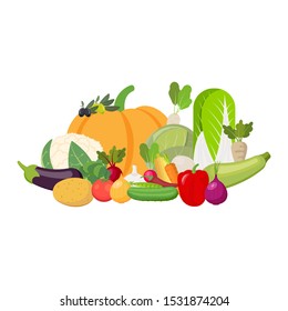 Concept healthy food isolated on white background. Vector illustration. Eps 10.